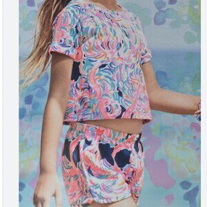 Lilly Pulitzer girls Pelican Pink Head in the Sand Flamingo set size L(8-10)